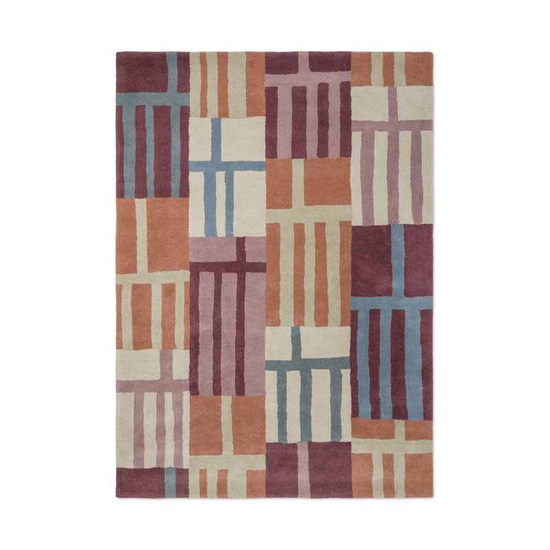 Monolith Handmade Wool Geometric Area Rug, Cinnabar;Amber, Rectangle 5'7 x 7'10