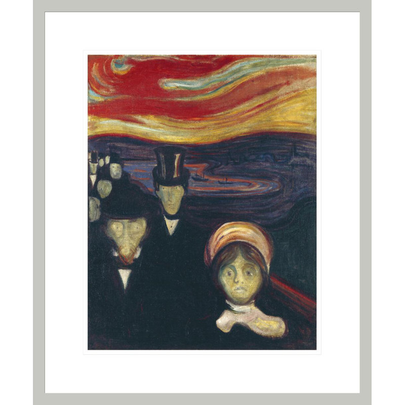 Anxiety by Edvard Munch -Framed Giclee Print, 21.23" H x 17.75" W