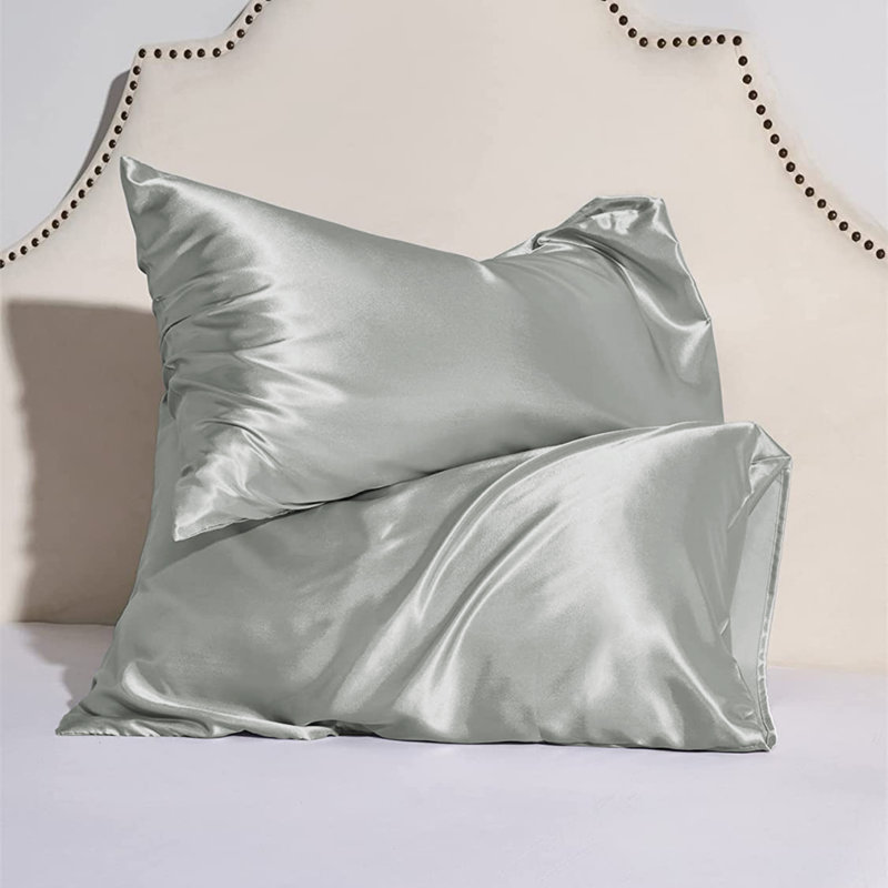 Andrius Satin Envelope Pillowcase, Grey