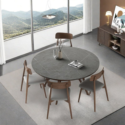 Simple solid wood round dining table sets