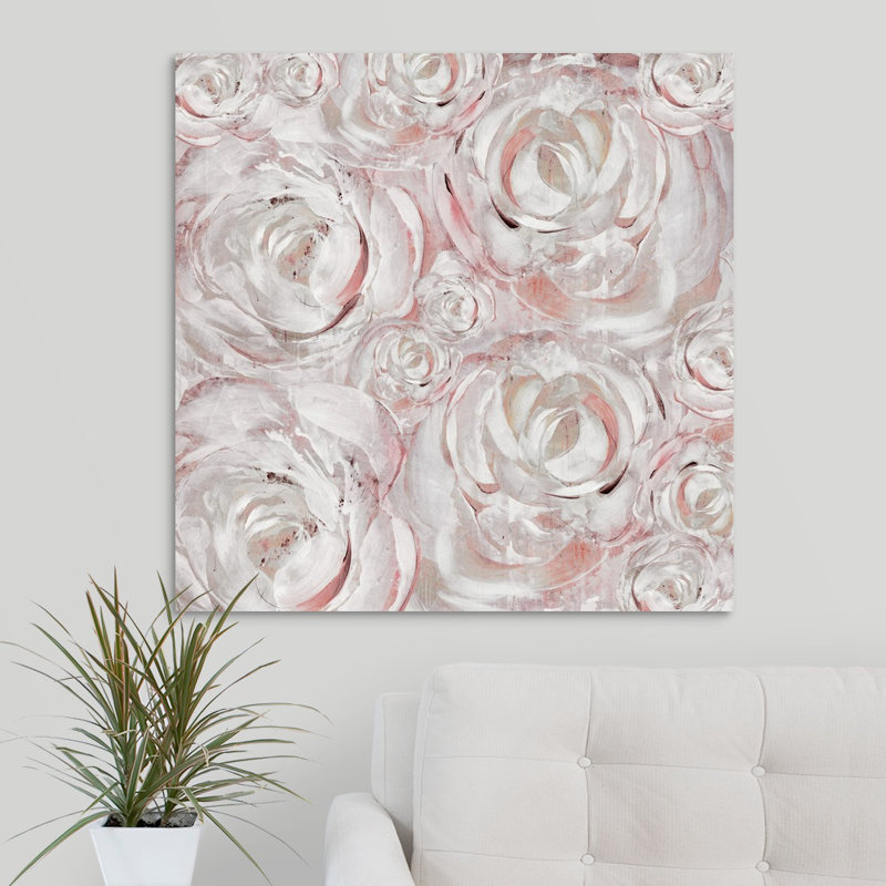 « rosé double iii », peinture sur toile, Toile tendue, H 30 po x l 30 po, Sans cadre