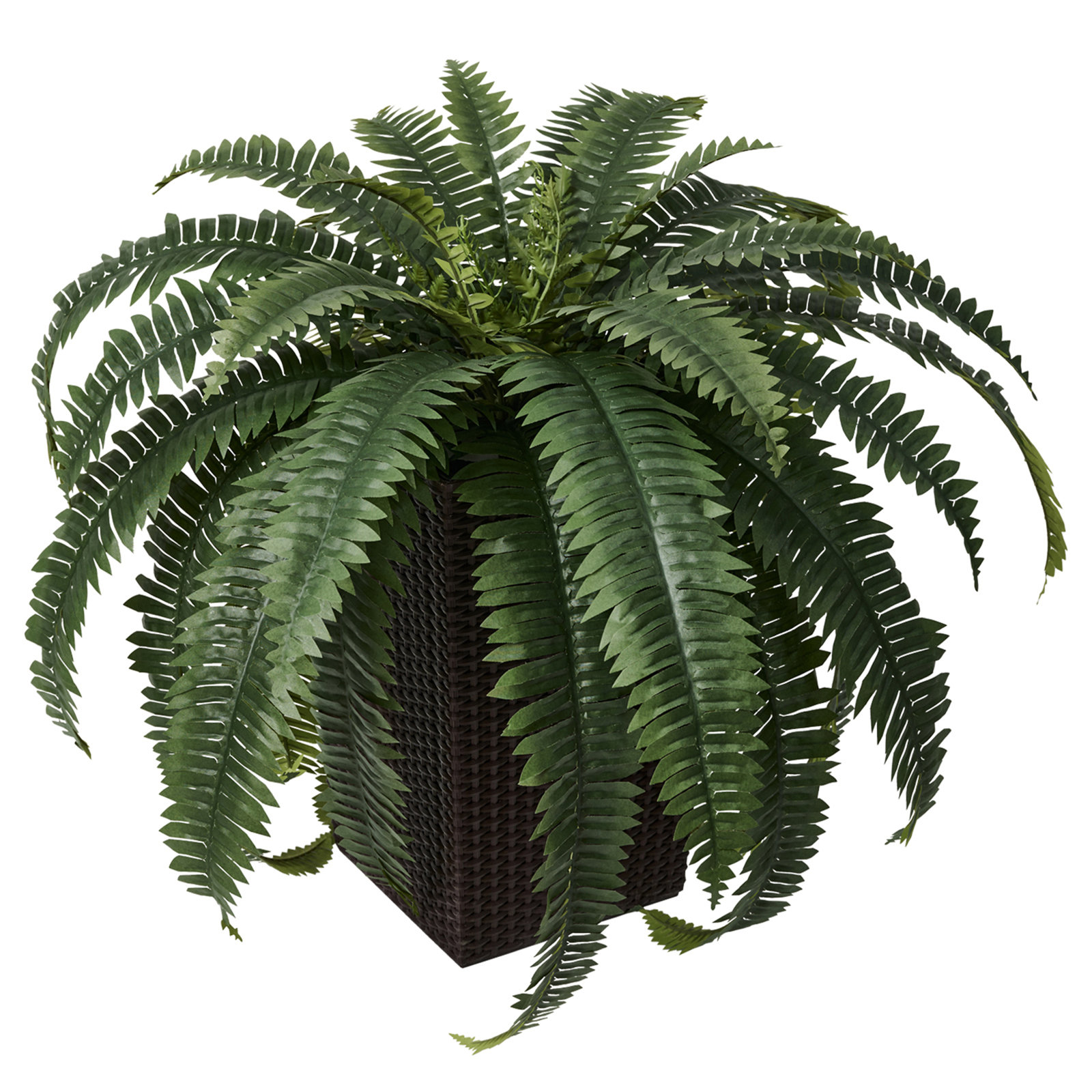 Adcock 30" Fern Plant in Decorative Vase, 1, Brown