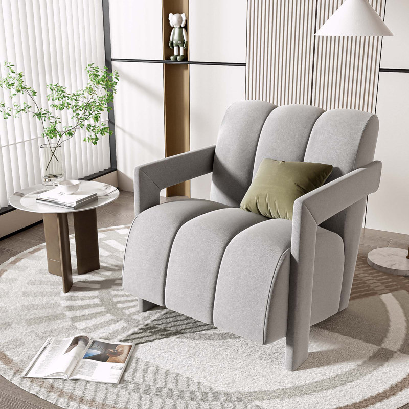 Fauteuil l 26,3 po, Polyester gris