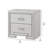 Basil Nightstand, 2 Drawers, Rustic White Solid Wood, 29 Inch