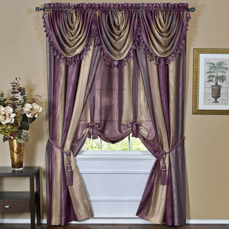 Paire de rideaux semi-transparents Reasor, Aubergine, l 50 po x L 63 po