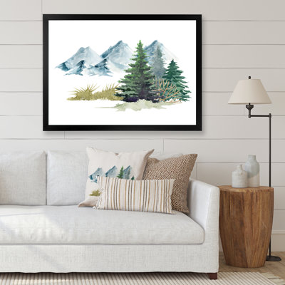 Pin dans un paysage de montagne - peinture sur toile
