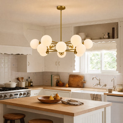  12-Light Dimmable Modern Globe Sputnik Chandelier in Gold