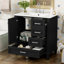 Ensemble de meuble-lavabo moderne avec lavabo 30 po, meuble-lavabo moderne avec porte à fermeture douce et 3 tiroirs, structure en bois massif (noir)