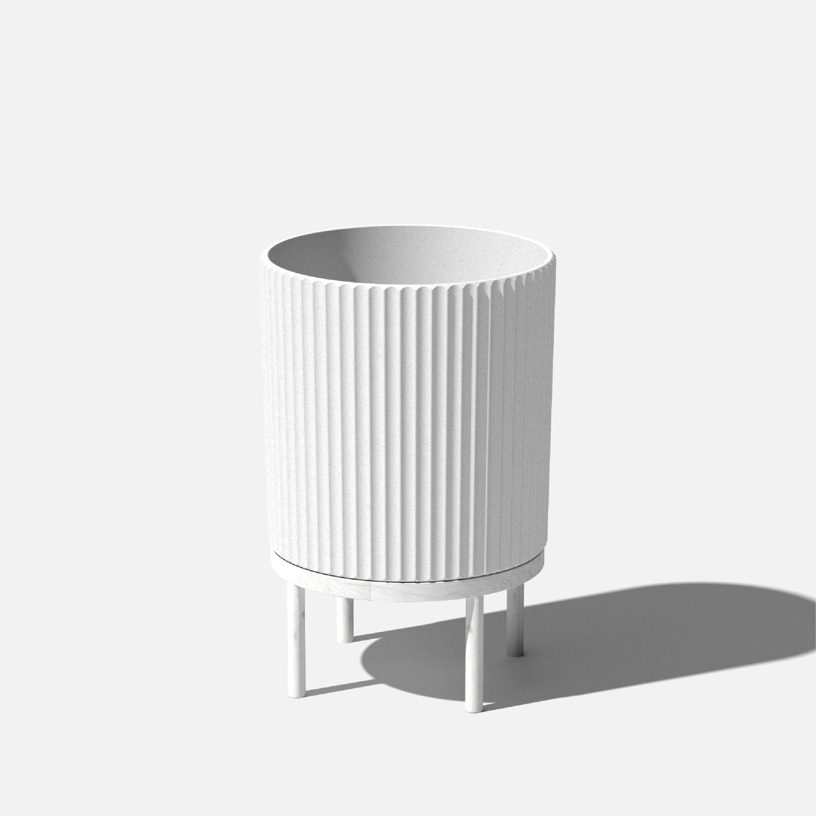 Demi Series Planter with Stand, 2, 22" H x 14.75" W x 14.75" D, White/White