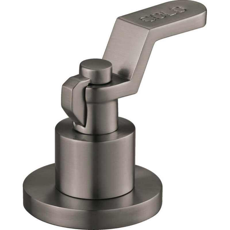 Litze® Widespread Lavatory Faucet With High Spout, 1.5 GPM, Luxe Steel, Industrial Lever Handle