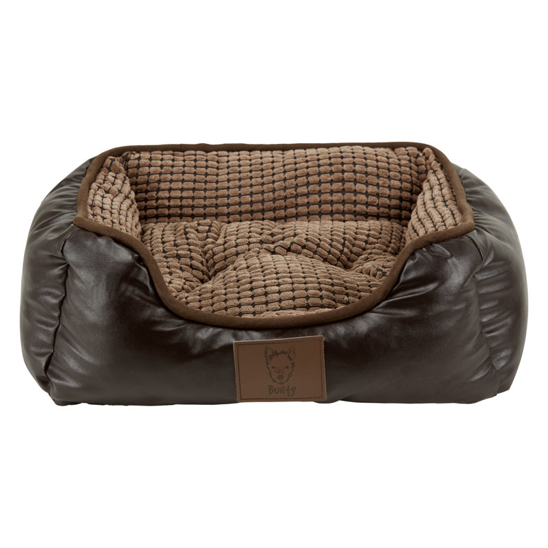 Bessie Faux Leather Pet Bed, Small (50cm W x 40cm D x 20cm H)
