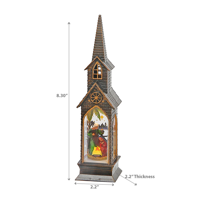 Église à DEL avec crèche de Noël