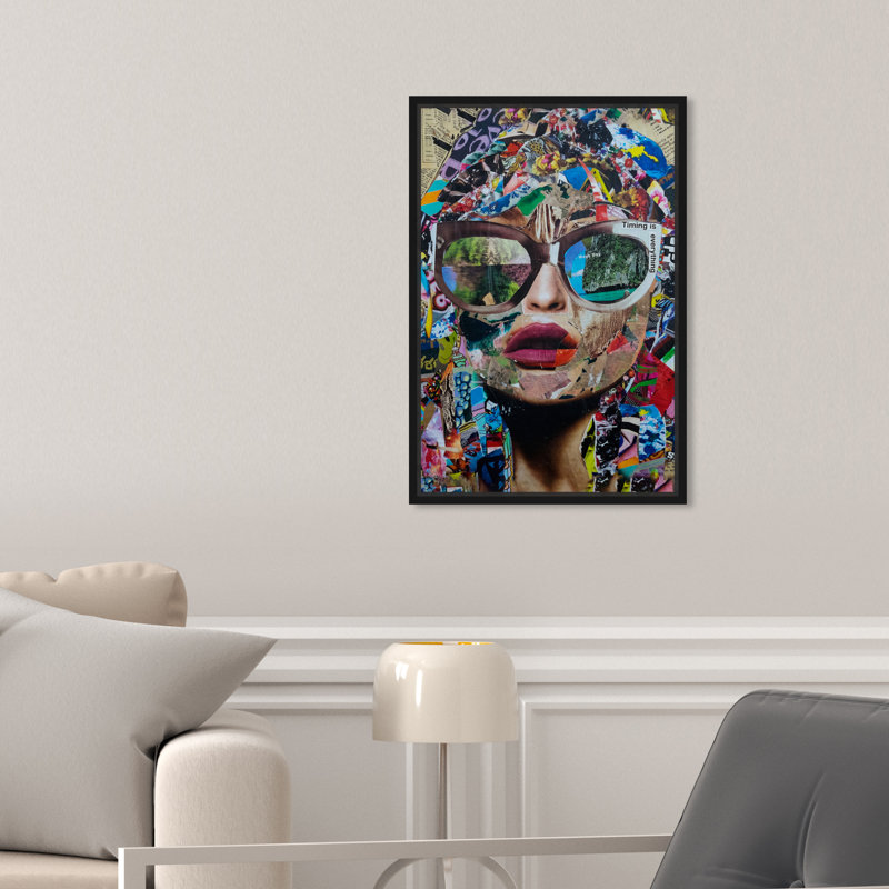 « Timing is Everything » par Oliver Gal - reproduction d'art graphique encadré sur toile, H 24 po x l 16 po, Noir