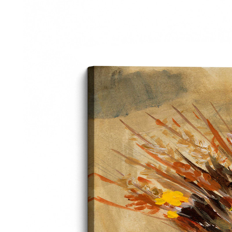 «Crimson & Yellow Ochre Offrant I» par Melissa Wang, reproduction d'art sur toile, H 36 po x l 48 po