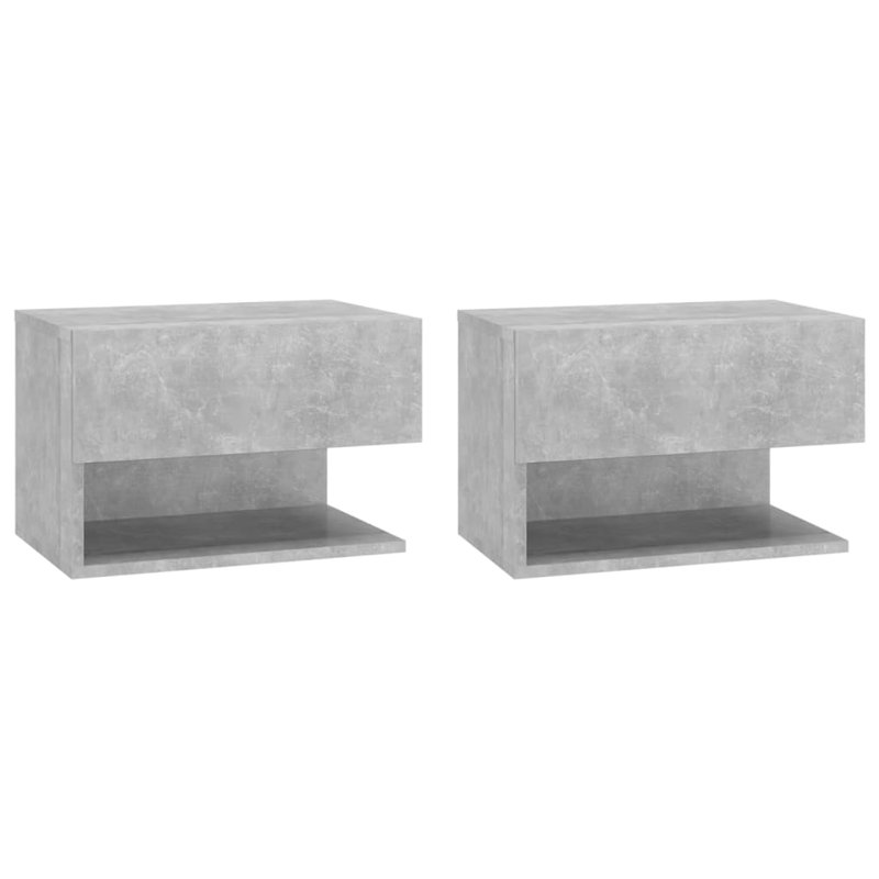 Jaiana  Wall-mounted Bedside Cabinet, Grey, 2