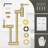 Brass Wall Mounted Two-Handle Pot Filler Kitchen Faucet with Double Joint Swing Arm-69128224