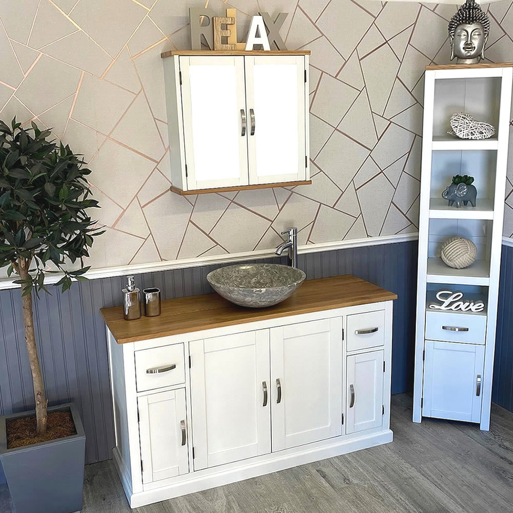 Anoka 1230mm Single Bathroom Vanity with Vessel Stone Basin