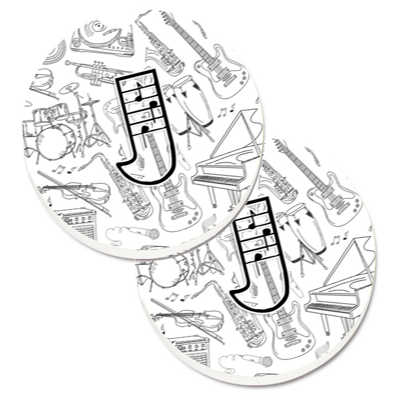 Sous-verre musical letter note, J