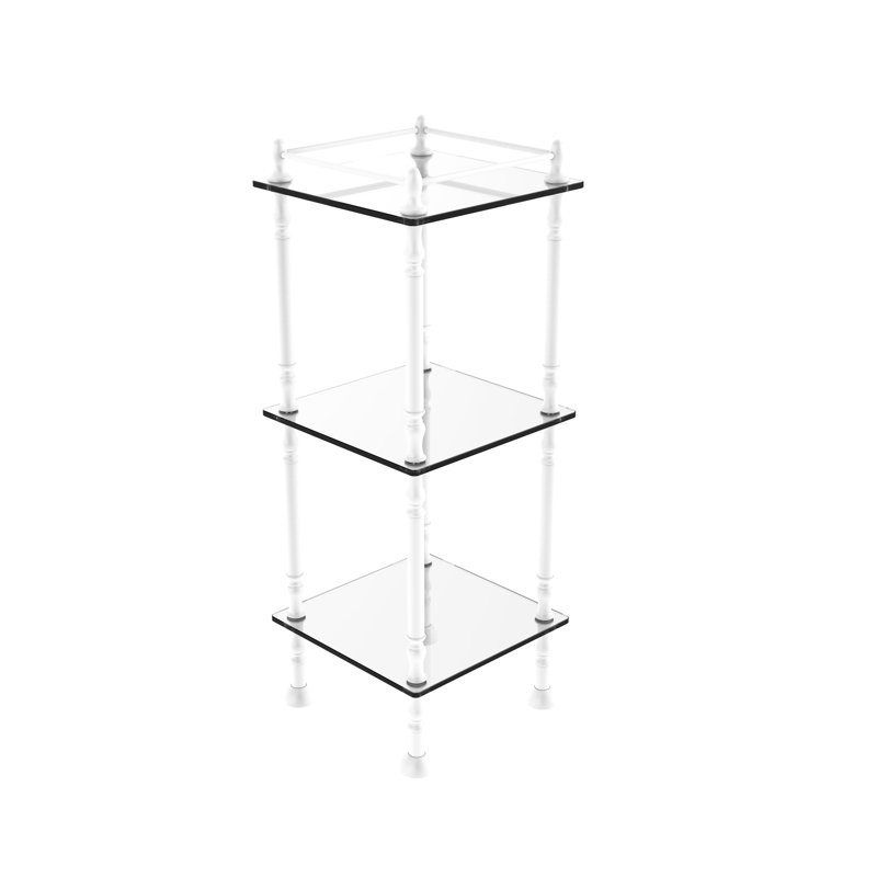 Metal Bathroom Shelves, Matte White