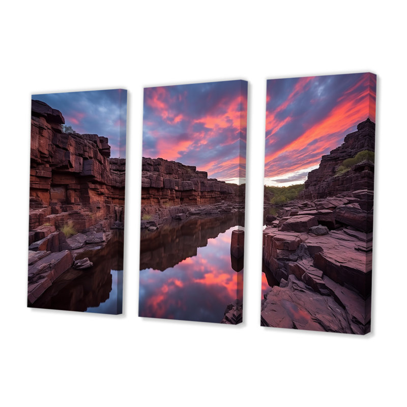 Cazares - Ensemble d'art mural Canyon, Toile tendue, H 32 po x l 48 po x P 1 po
