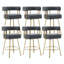 Chaise de bar en molleton moderne avec pieds en métal doré (ensembles de 2 pièces)-1461789448