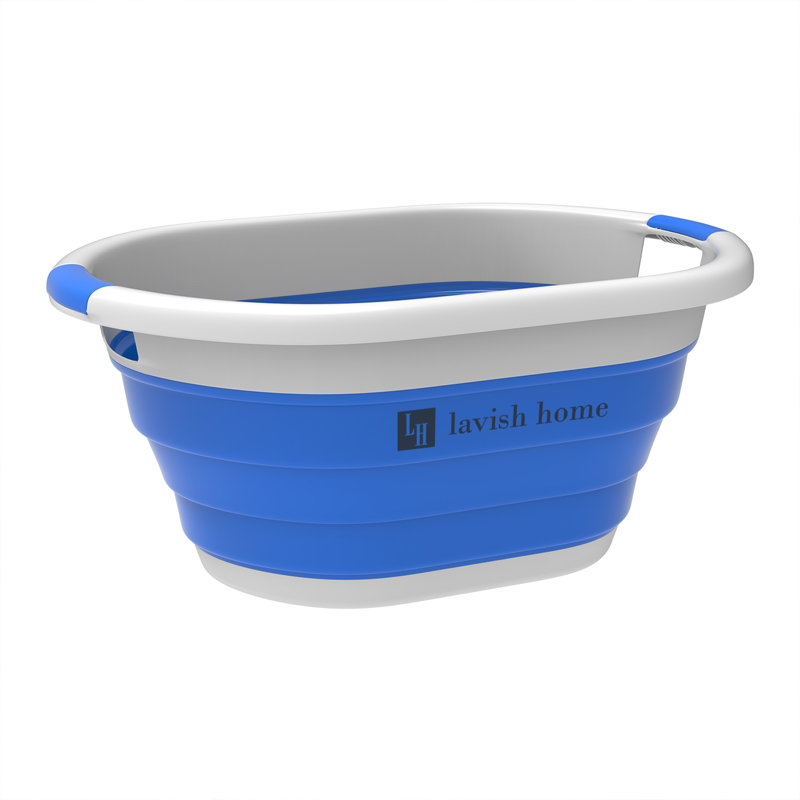 Collapsible Basket - Space-Saving Multipurpose Pop-up Handbasket for Cleaning Supplies and More, Blue