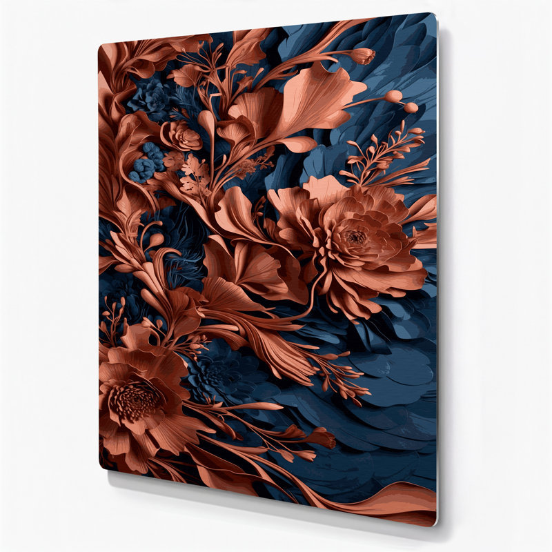 Art abstrait en métal 49 fleurs abstraites, H 20 po x l 30 po