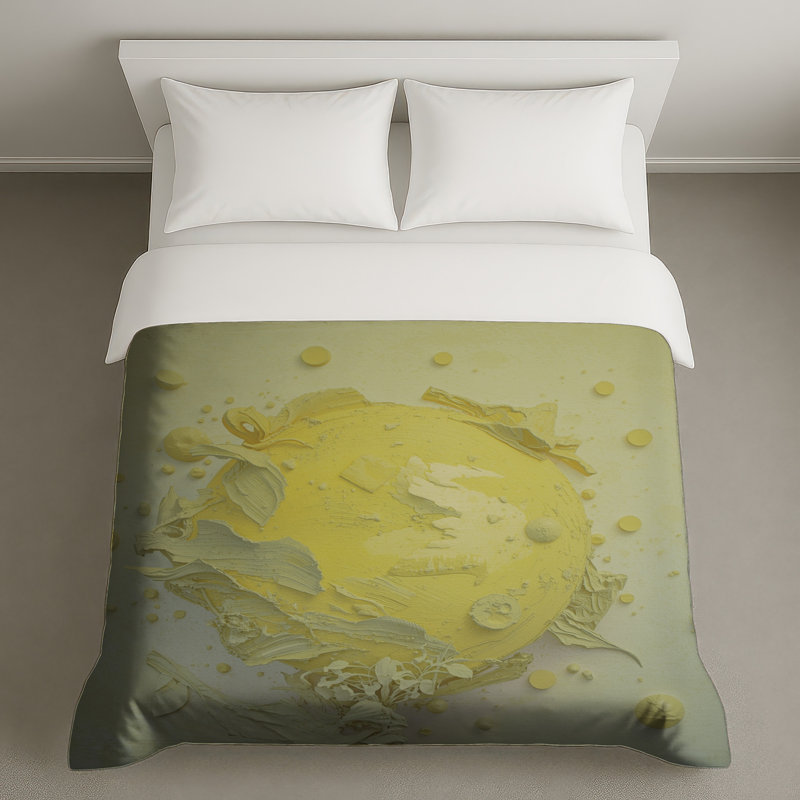 Housses de couette texturées sphériques jaunes, Lit simple