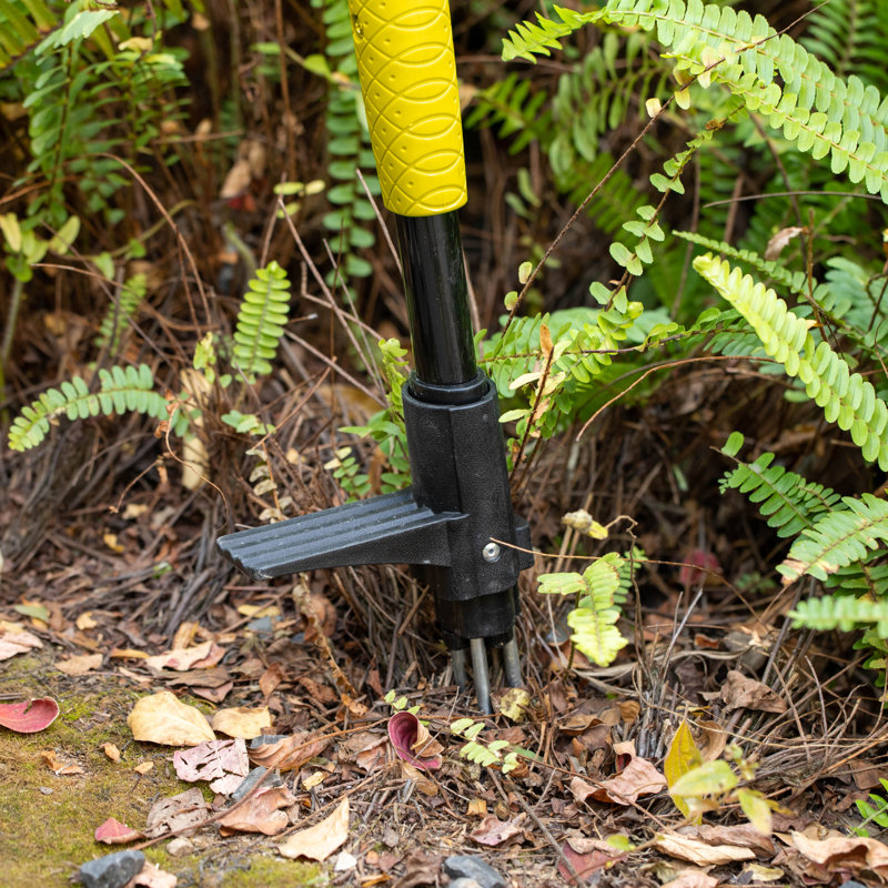 Gardenised 4 Claw Stand-up Weed Puller Tool With Long Handle Durable Steel Head For Effortless Grass Removal Ergonomic Design Eliminates Bending Kneeling And Tugging Perfect For Easy Gardening