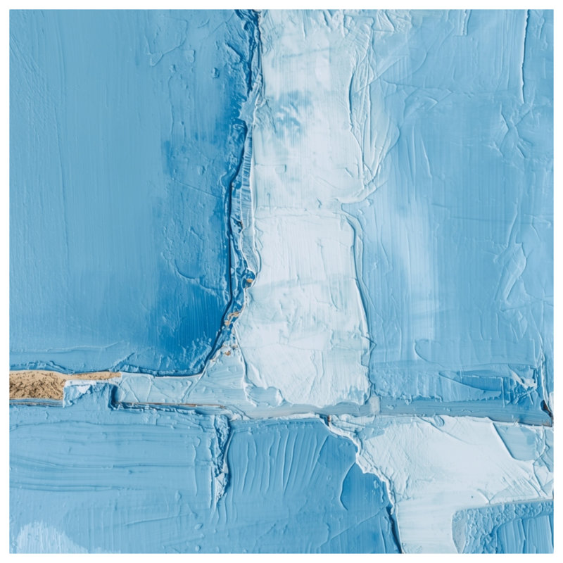 Couvertures texturées bleues abstraites, L 60 po x H 80 po
