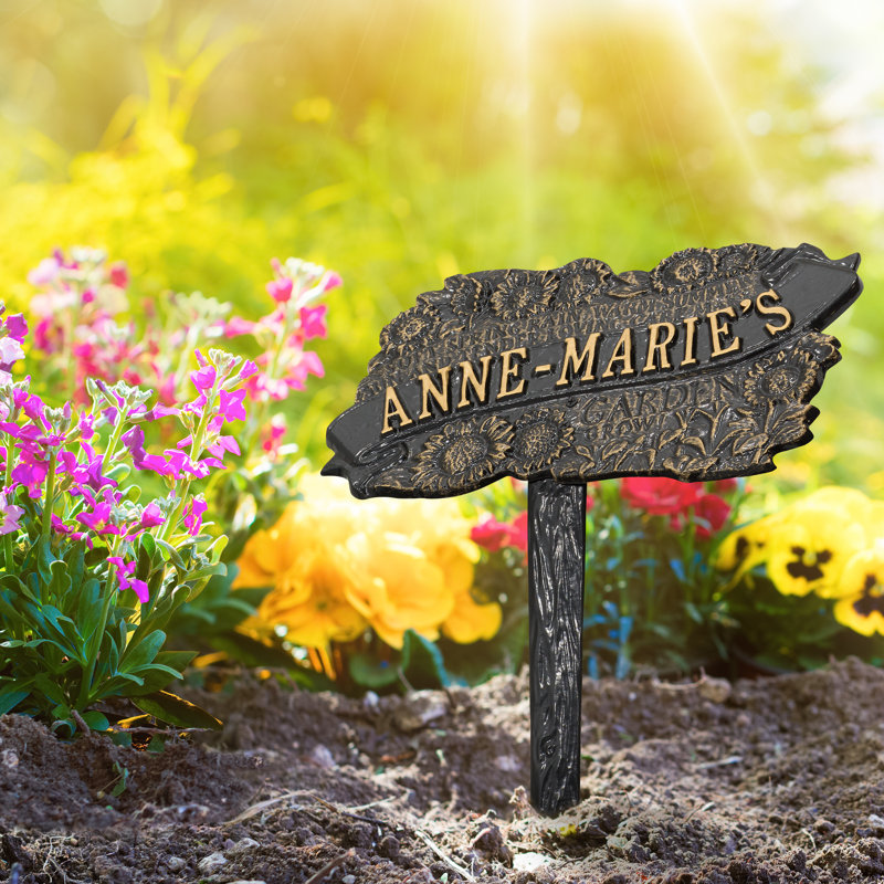 TLC Personalized Garden Sign, Black/Gold, Yes