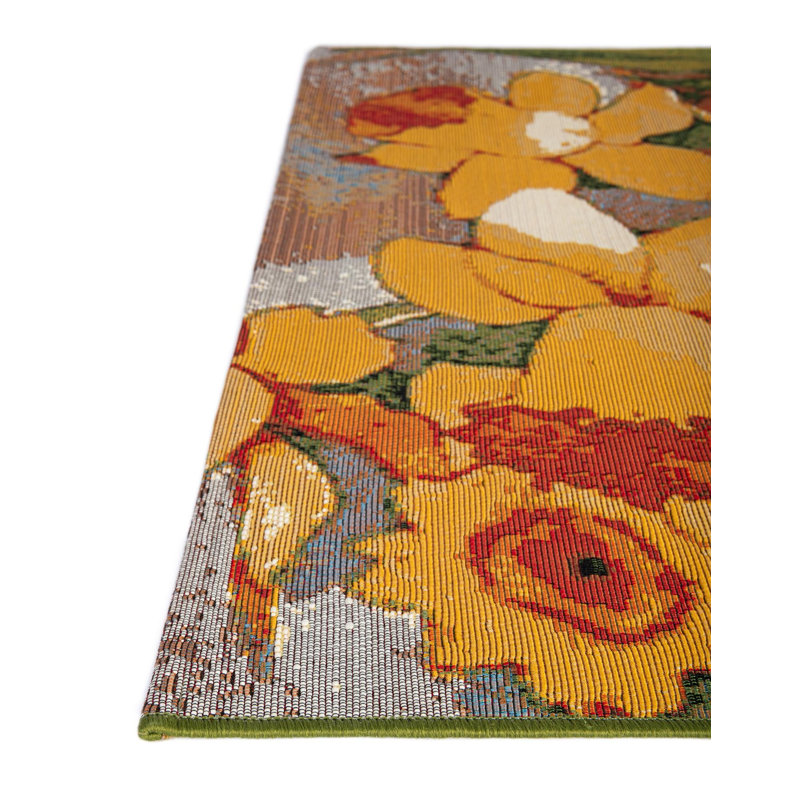  Verdure Outdoor Botanical Rug, Square 7'10"