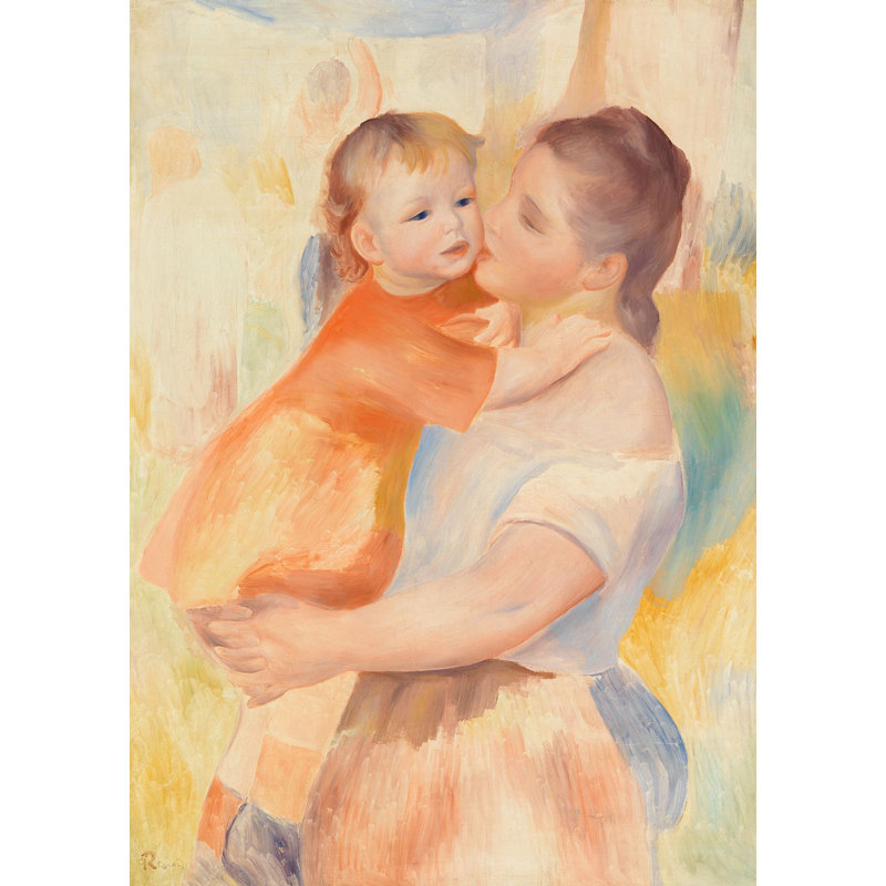 Washerwoman And Child by Pierre-Auguste Renoir - Wrapped Canvas Painting, 100cm H x 70cm W x 4cm D