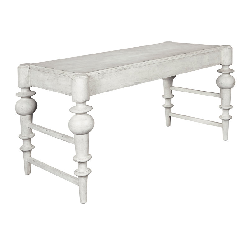 Dove Gray Farmhouse Wood Writing Desk with Drawer