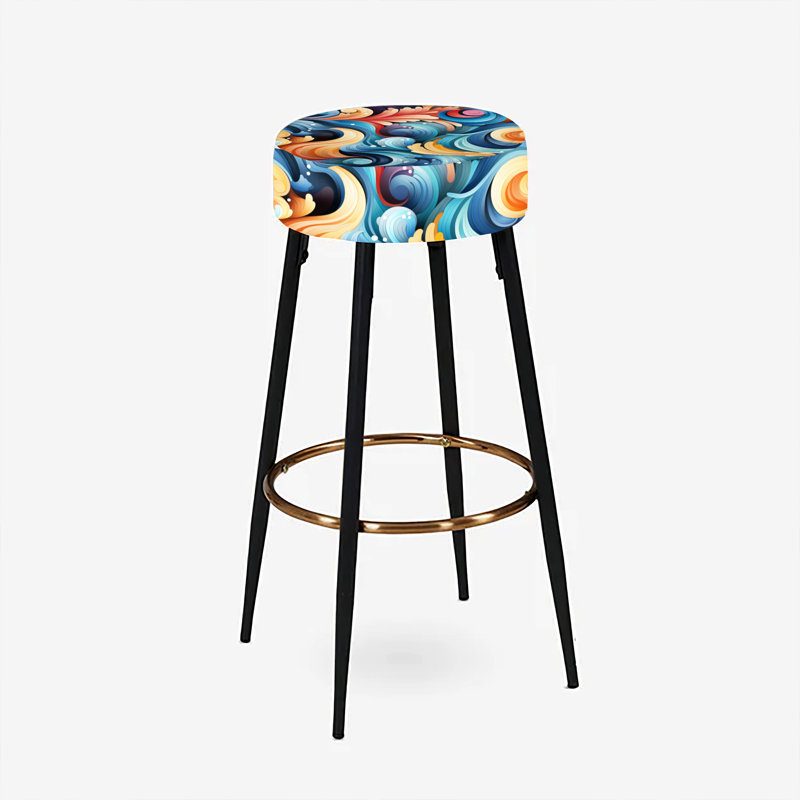 Ensemble de 2 tabourets de bar géométriques colorés