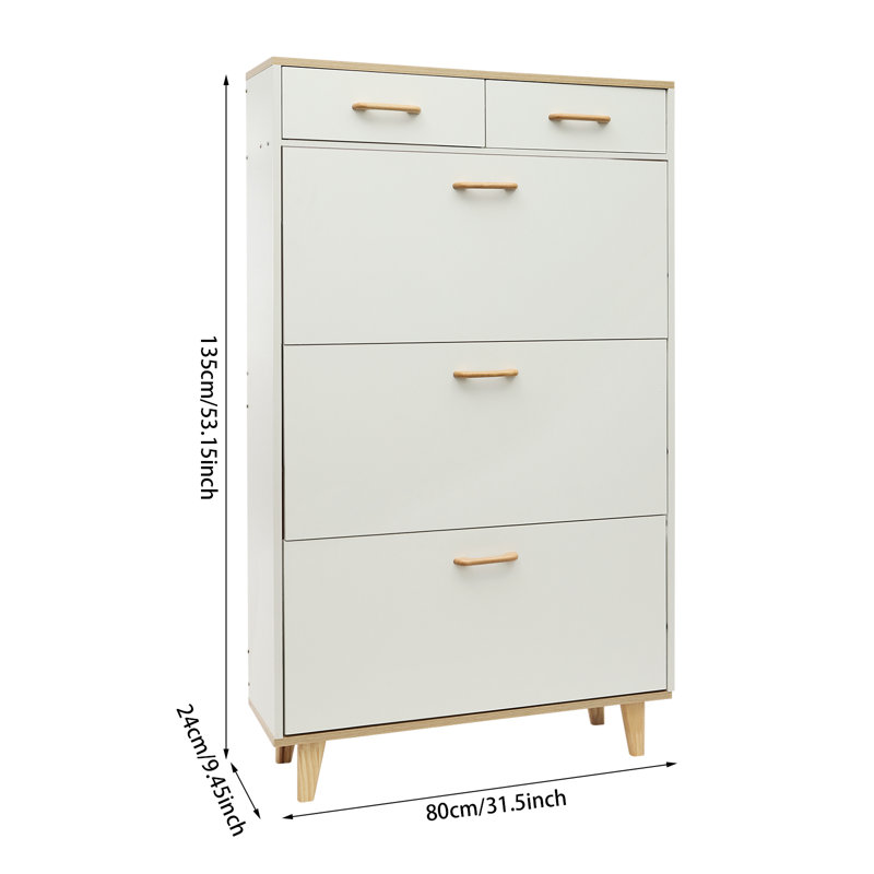 3-Tier Storage Cabinet With Two Drawers