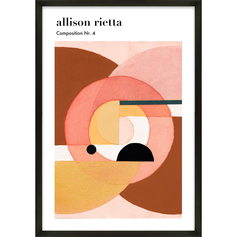 Composition Nr. 4 Print by Allison Rietta, 20" H x  14" W x 1.25"D, Black Framed