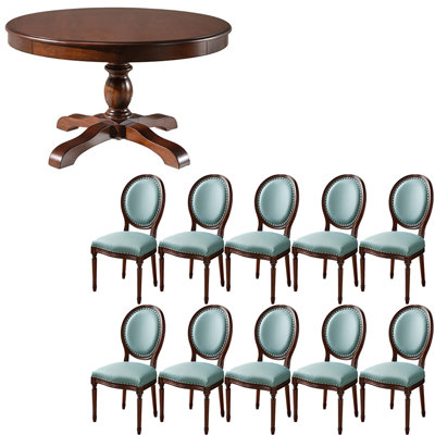 American style retro solid wood dining table set