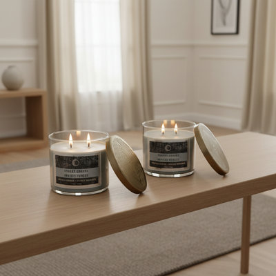Ensemble de 2 bougies en pot 14 oz avec couvercle et braises Smokey Haight