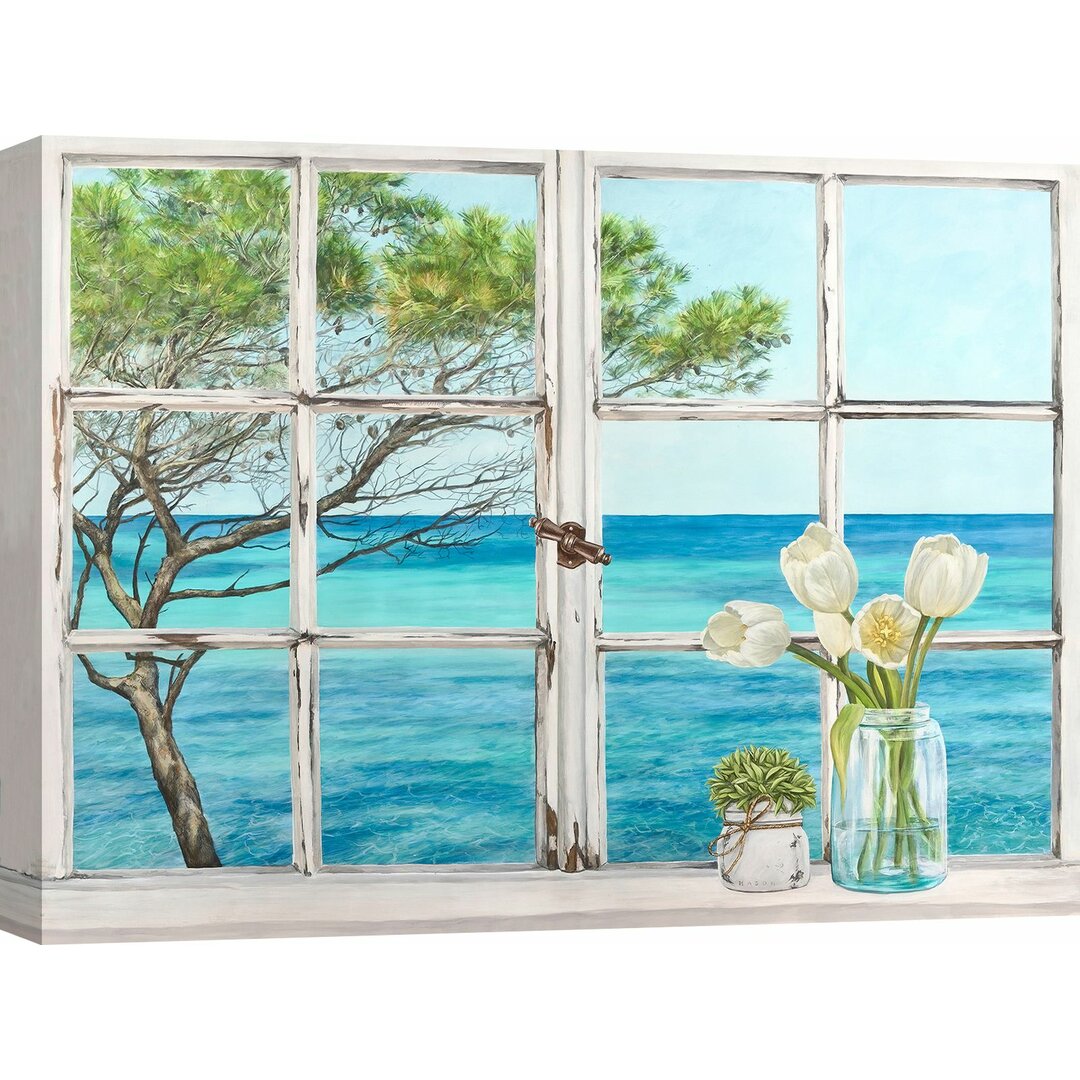 Leinwandbild - Kunstdrucke „Mediterranean window” von Remy Dellal