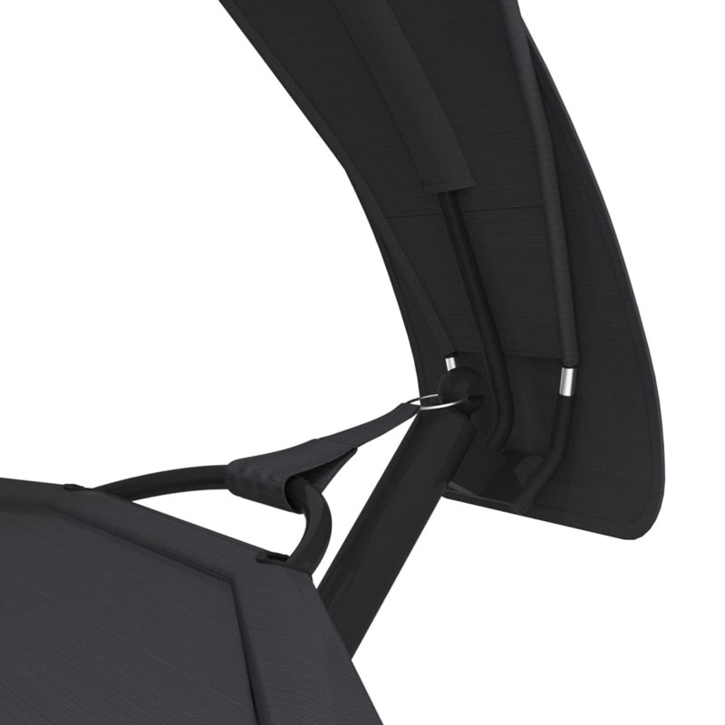 274cm Long Single Chaise with Cushions, Black