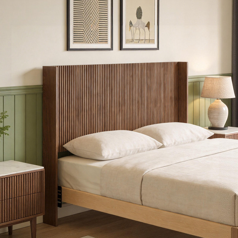 Tête de lit cannelée en bois