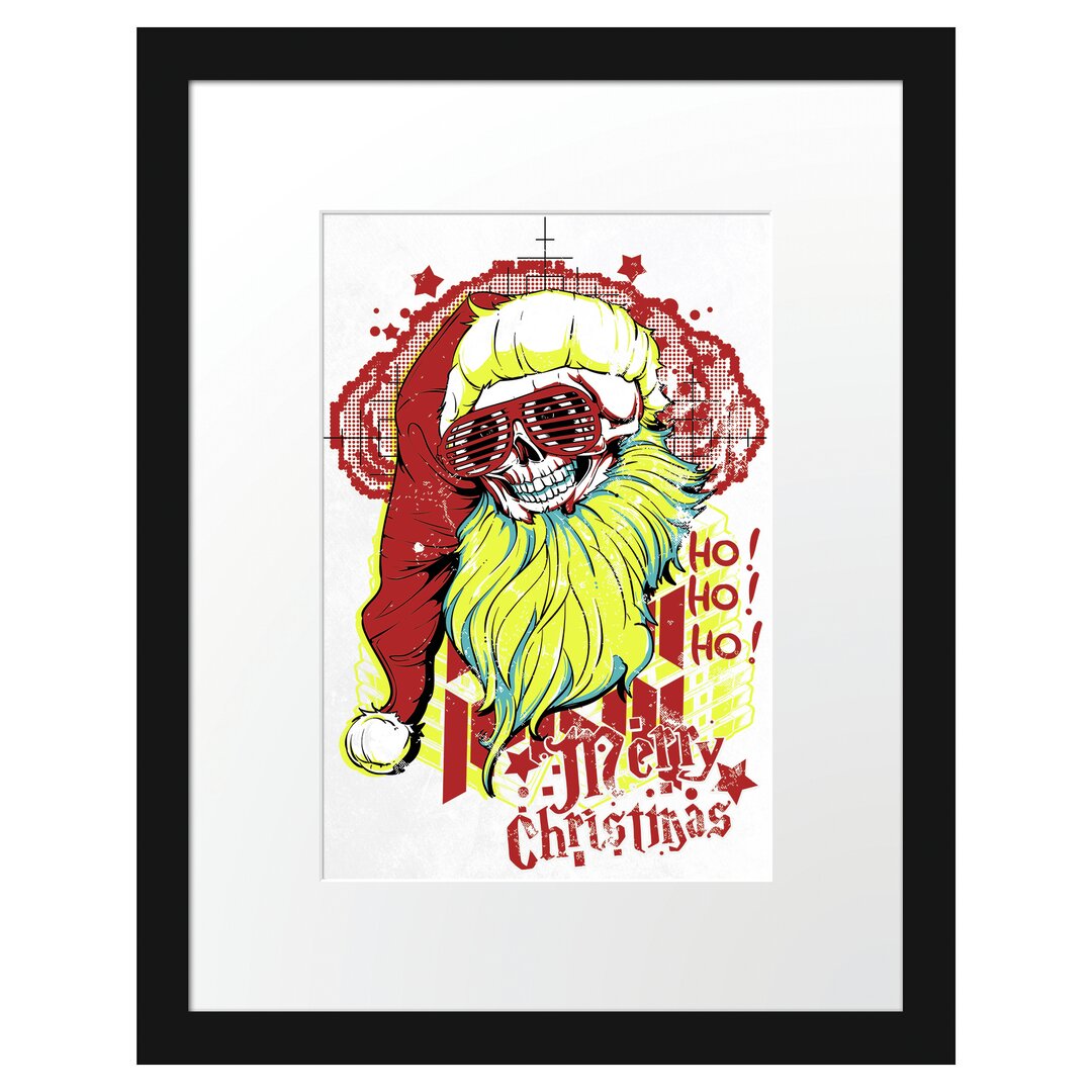 Gerahmtes Poster Dead Santa White