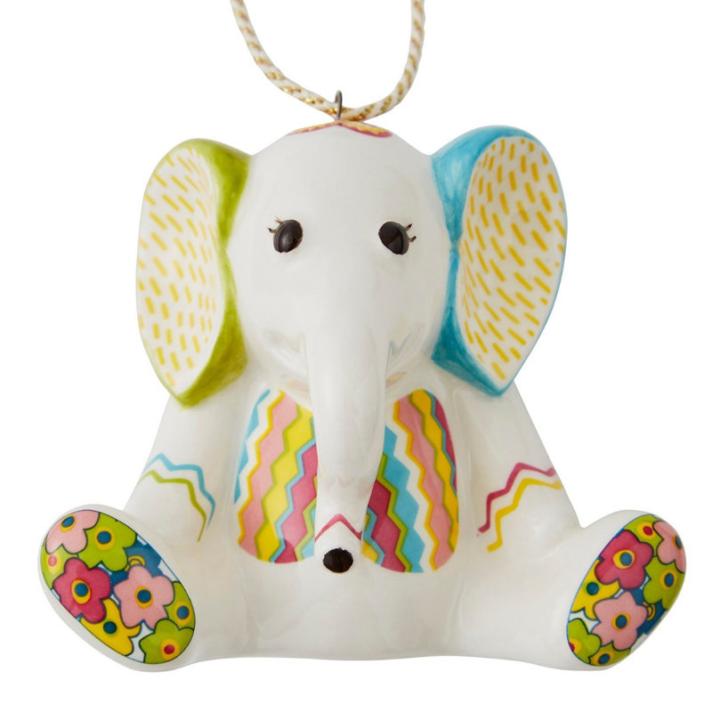 Jambo Elephant Patchwork Ornament