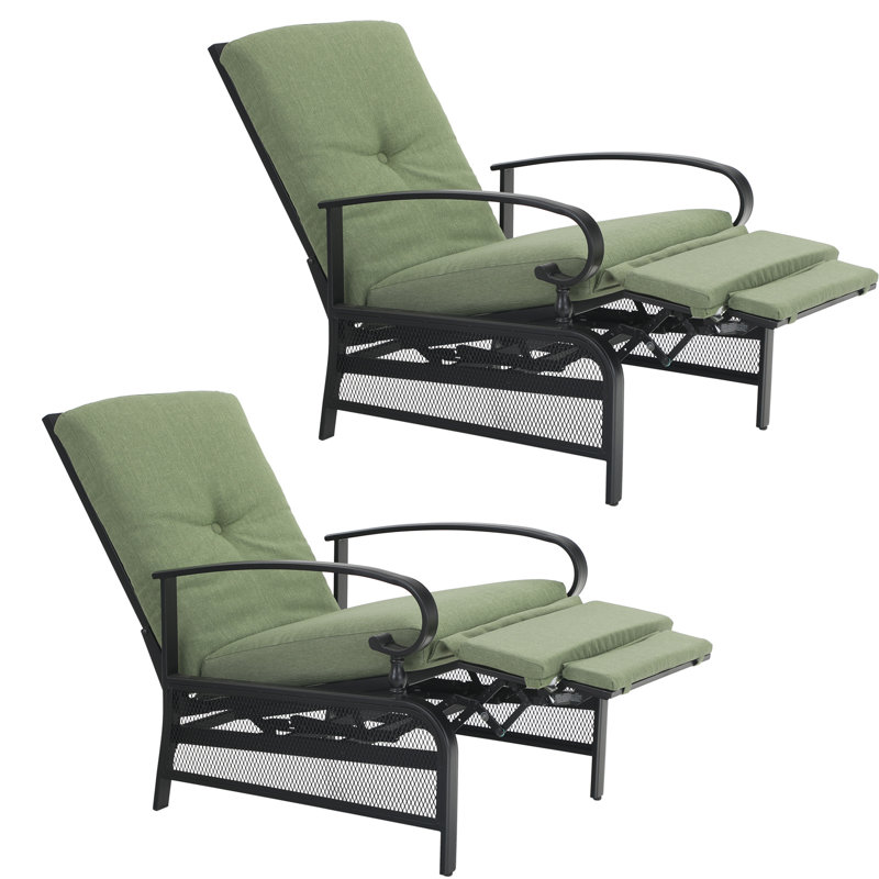 Steel Outdoor Lounge Chair, Green