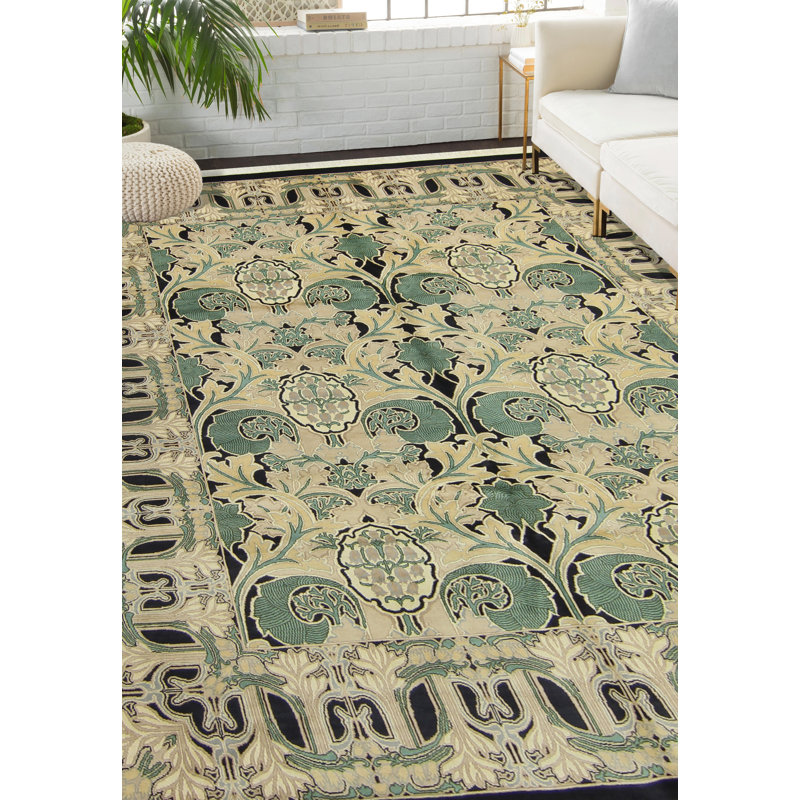 Tapis brun-beige fait à la main de 8 pi 2 po x 10 pi 1 po Marlyn