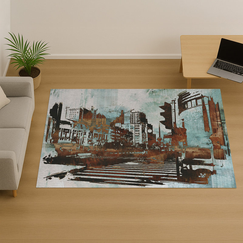 Abstract Area Rug, Runner 70 x 140 cm
