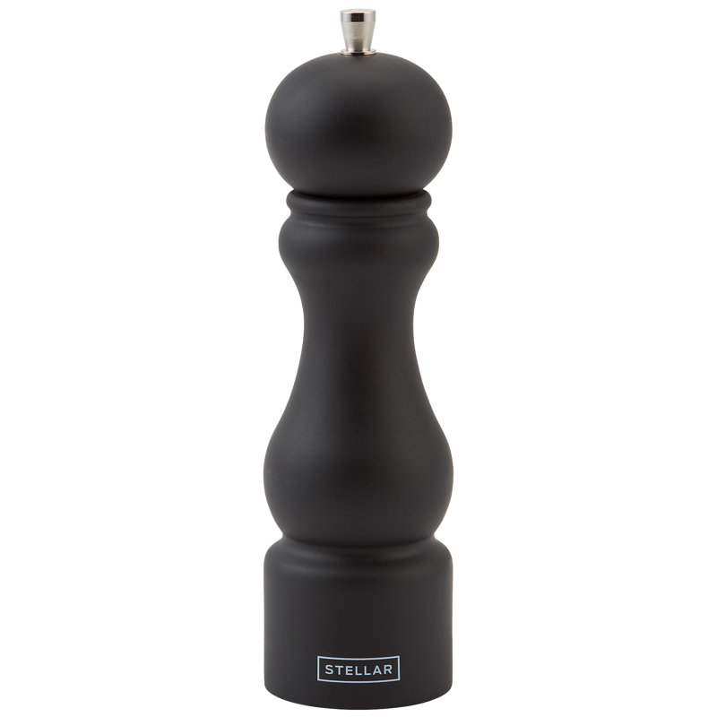 Brand Stellar Kitchen Wood No Power Source Required / Manual Pepper Mill, 21cm, Black