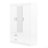 3-Door Mirror Wardrobe with shelves, White
