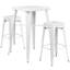Ensemble de bar carré en métal pour l'intérieur et l'extérieur de 23,75 po avec table et 2 tabourets carrés Gyeong-22109152